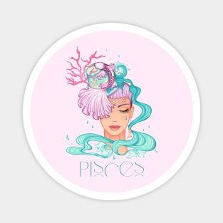 Pisces Zodiac Sign Beautiful Girl Magnet